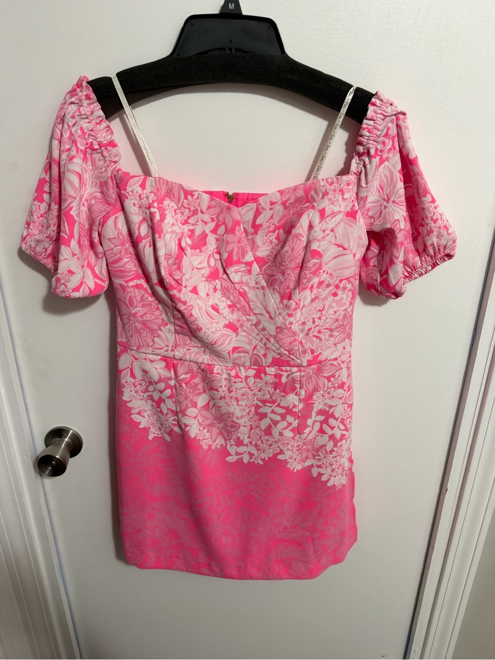 Lilly Pulitzer Pink & White Floral Off-Shoulder Dress